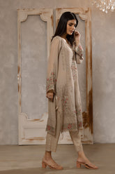 DA-1663 BEIGE EMBROIDERED KURTA